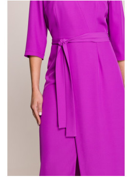 S396 Vidutinio ilgio suknelė su klostėmis - levandų