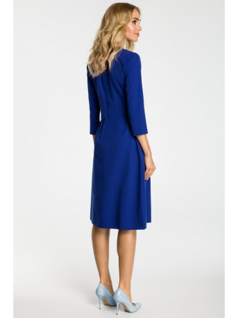 M335 Dress with box pleat in front - royal blue
