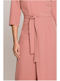 S396 Siaučiama midi ilgio suknelė - rožių