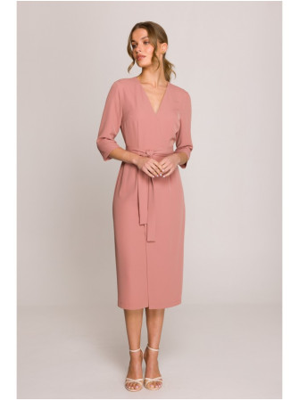 S396 Siaučiama midi ilgio suknelė - rožių