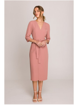 S396 Siaučiama midi ilgio suknelė - rožių