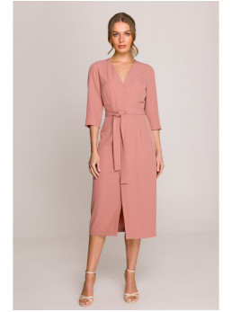 S396 Siaučiama midi ilgio suknelė - rožių