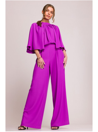 S397 Plataus silueto kombinezonas atvira nugara - levandų