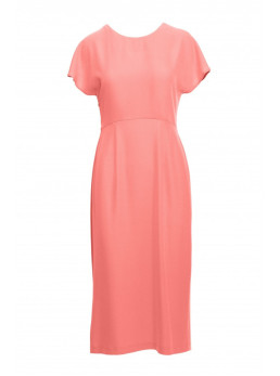 S398 Pieštuko silueto suknelė su skeltuku - oranžinė