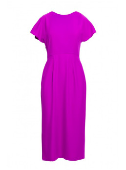 S398 Pieštuko silueto suknelė su skeltuku - levandų