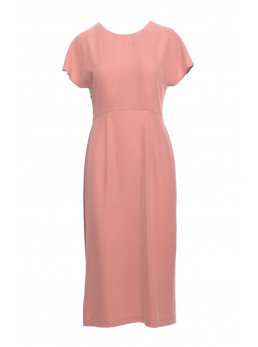 S398 Pieštuko silueto suknelė su skeltuku - rožių