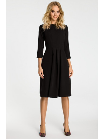 M335 Dress with box pleat in front - black
