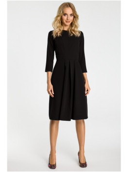 M335 Dress with box pleat in front - black