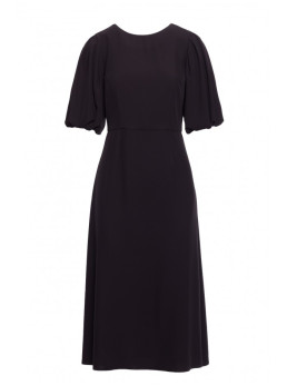 S399 Pūstų rankovių suknelė - juoda