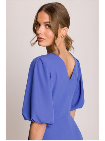 S399 Sukinė su pūstomis rankovėmis - mėlyna