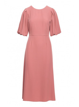 S399 Sluoksniuota suknelė pūstomis rankovėmis - rožių