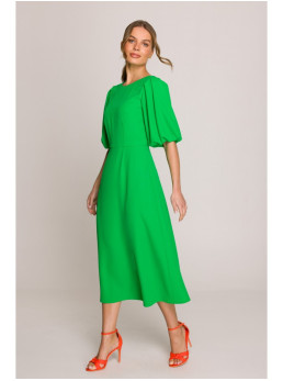 S399 Sukesnelė pūstomis rankovėmis - žalia