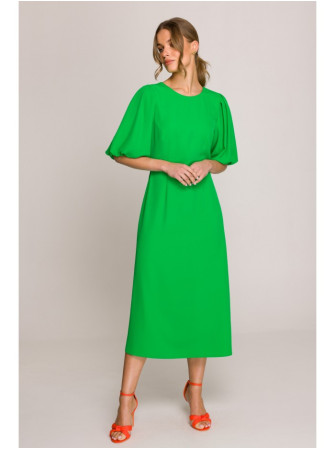 S399 Sukesnelė pūstomis rankovėmis - žalia