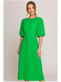 S399 Sukinė su pūstomis rankovėmis - žalia