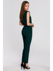 S259 Sleeveless jumpsuit with padded shoulders - green