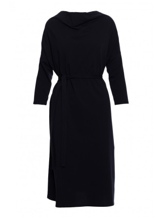 S403 Didelio dydžio megzta suknelė - juoda