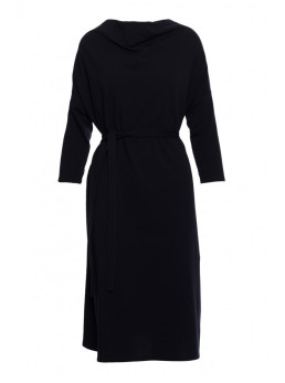 S403 Didelio dydžio megzta suknelė - juoda