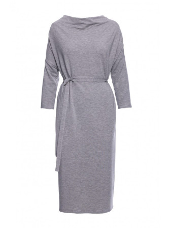 S403 Platus megztas suknelė - pilka