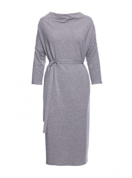 S403 Didelis megztas suknelė - pilka