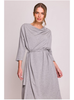 S403 Platus megztas suknelė - pilka