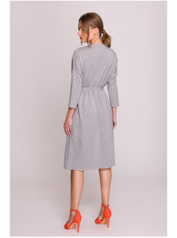 S403 Platus megztas suknelė - pilka