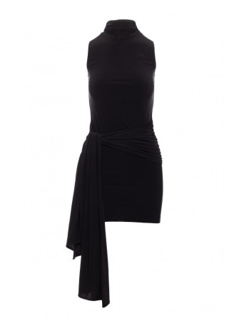 M841 Mini suknelė su raišteliais priekyje - juoda