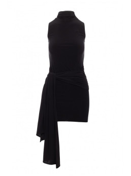 M841 Mini suknelė su raišteliais priekyje - juoda