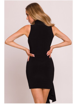 M841 Mini suknelė su raišteliais priekyje - juoda