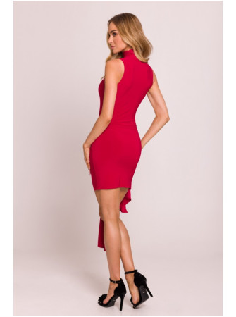 M841 Mini suknelė su raiščiais priekyje - raudona