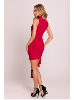 M841 Mini suknelė su raiščiais priekyje - raudona