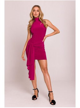 M841 Mini suknelė su raišteliais priekyje - ruby