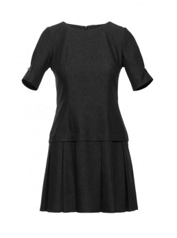 M842 Džinsinė suknelė su klostėmis - grafito