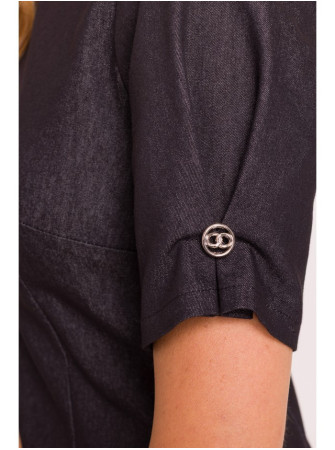 M842 Džinsinė suknelė su klostėmis - grafito