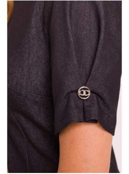 M842 Džinsinė suknelė su klostėmis - grafito