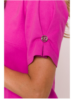 M842 Džinsinė suknelė su klostėmis - rožinė