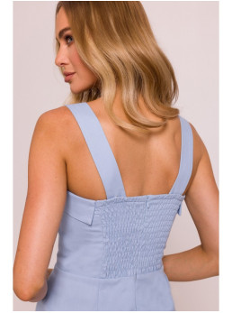 M843 Džinsinė midi suknelė - šviesiai mėlyna