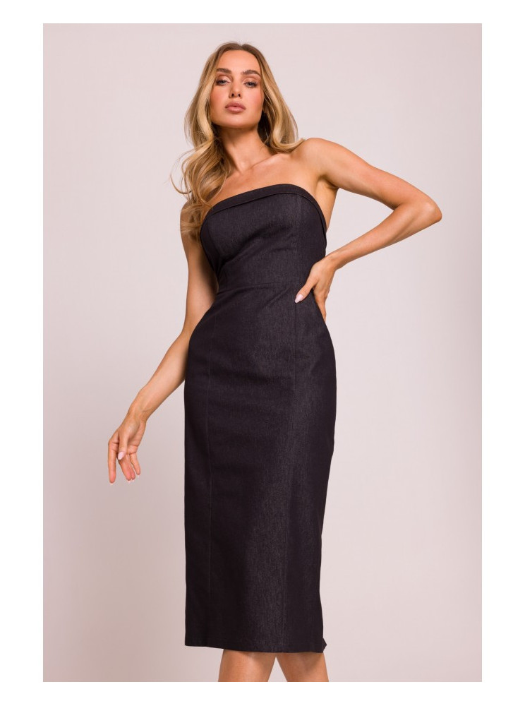 M843 Džinsinė midi suknelė - grafito