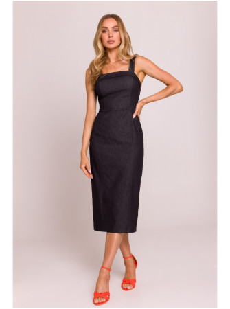 M843 Džinsinė midi suknelė - grafito