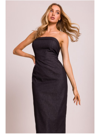 M843 Džinsinė midi suknelė - grafito