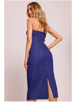 M843 Džinsinė midi suknelė - mėlyna