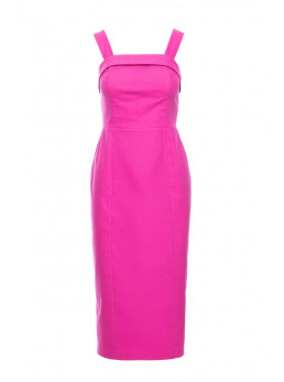 M843 Džinsinė midi suknelė - rožinė