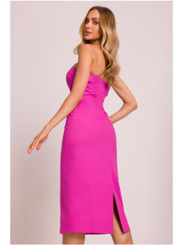 M843 Džinsinė midi suknelė - rožinė