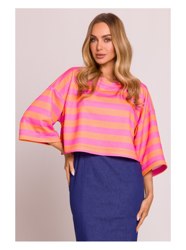 M844 Trumpa margaspalvė palaidinė (3 modelis) - spalva