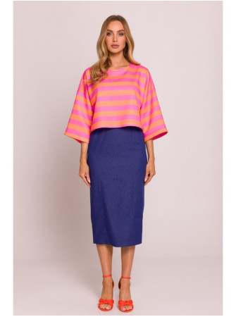 M844 Trumpa margaspalvė palaidinė (3 modelis) - spalva