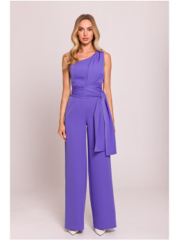 M845 Vienspetis kombinezonas su juosmens juosta - light purple