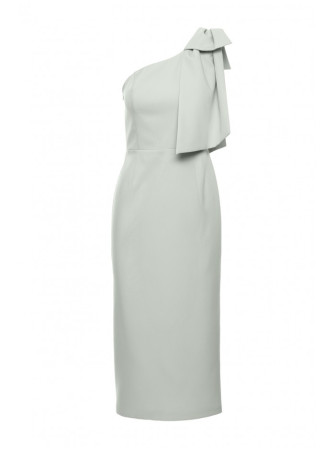 M847 Asimetriška suknelė su kaspinėliu - mėtinė