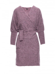 M631 Wrap sweater dress with a tie detail - heather