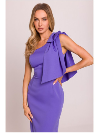 M847 Suknelė su kaspinu ant vieno peties - light purple
