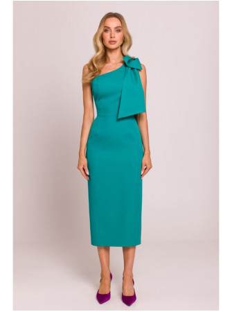 M847 Suknelė su kaspinu ant vieno peties - turkio