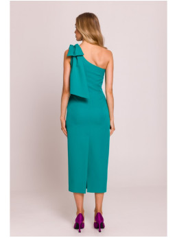 M847 Suknelė su kaspinu ant vieno peties - turkio